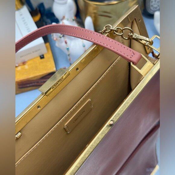 🆕 OROTON 🧿 NWOT Icon Frame Clutch, Rosewood Pink - Picture 14 of 16